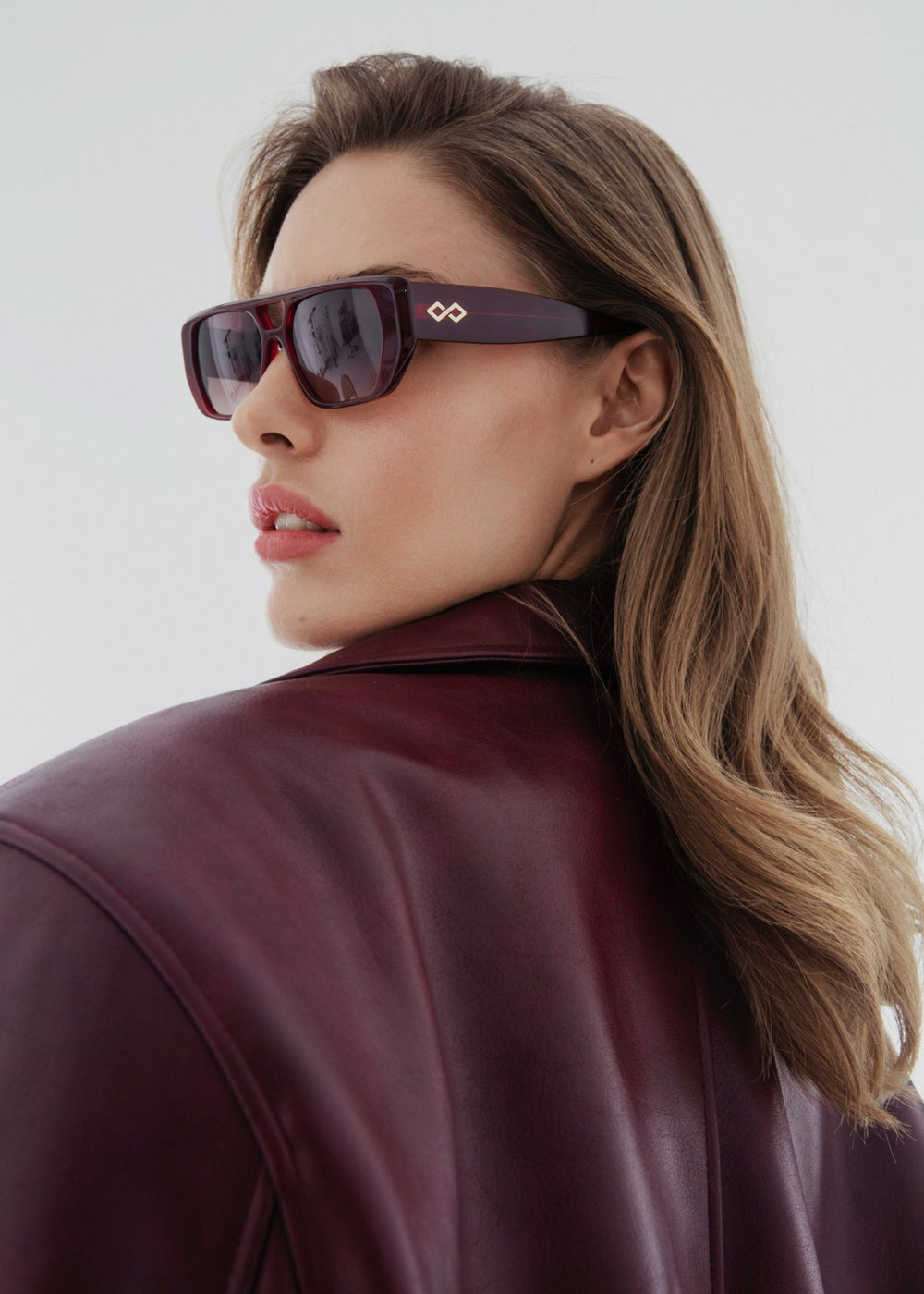 Karen Wazen x TFS Frankie Sunglasses Burgundy - Women