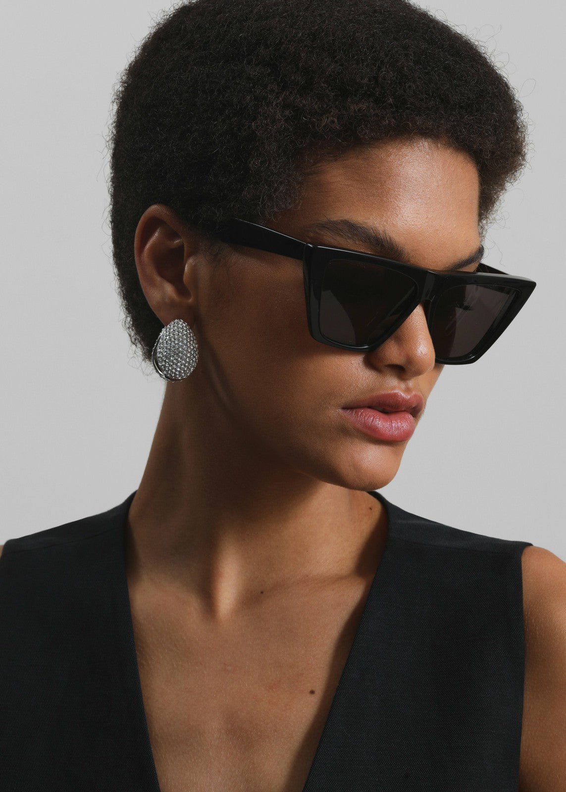 Coperni Crystal-Embellished Creole Logo Earrings Silver - Women