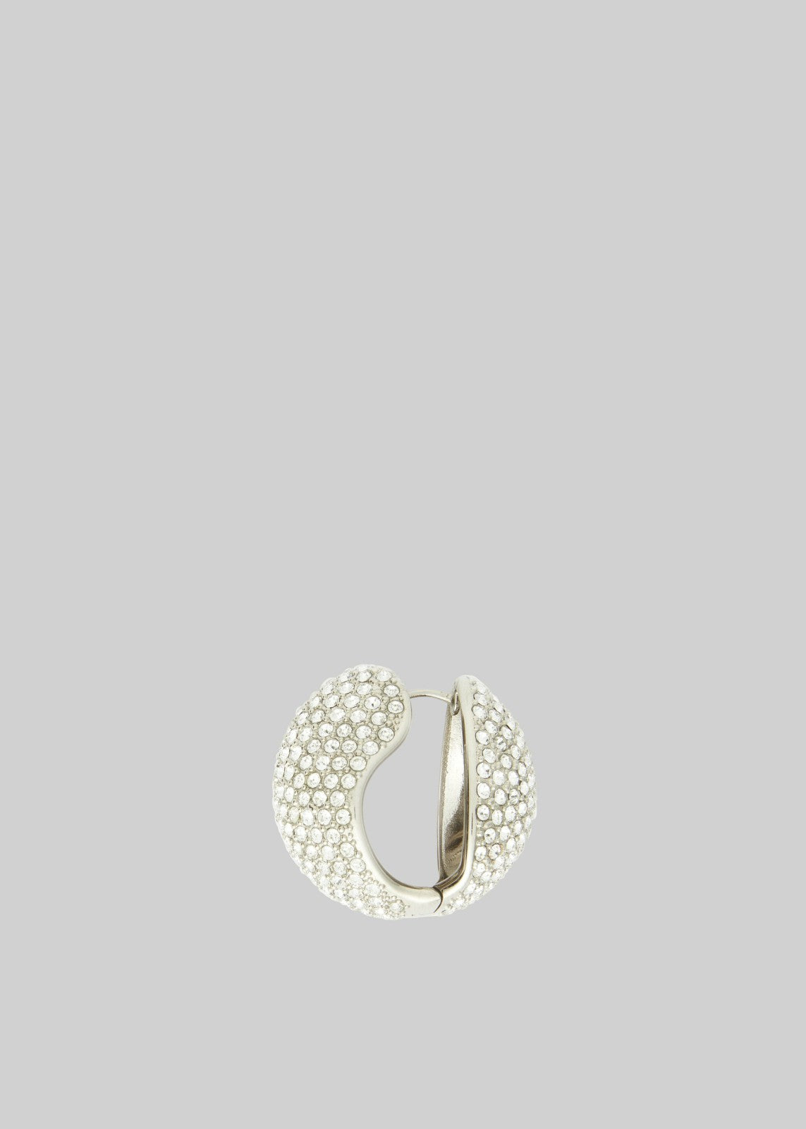 Coperni Crystal-Embellished Creole Logo Earrings Silver - Women