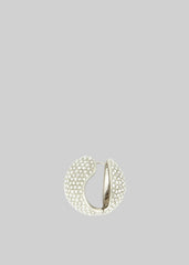 Coperni Crystal-Embellished Creole Logo Earrings Silver - Women