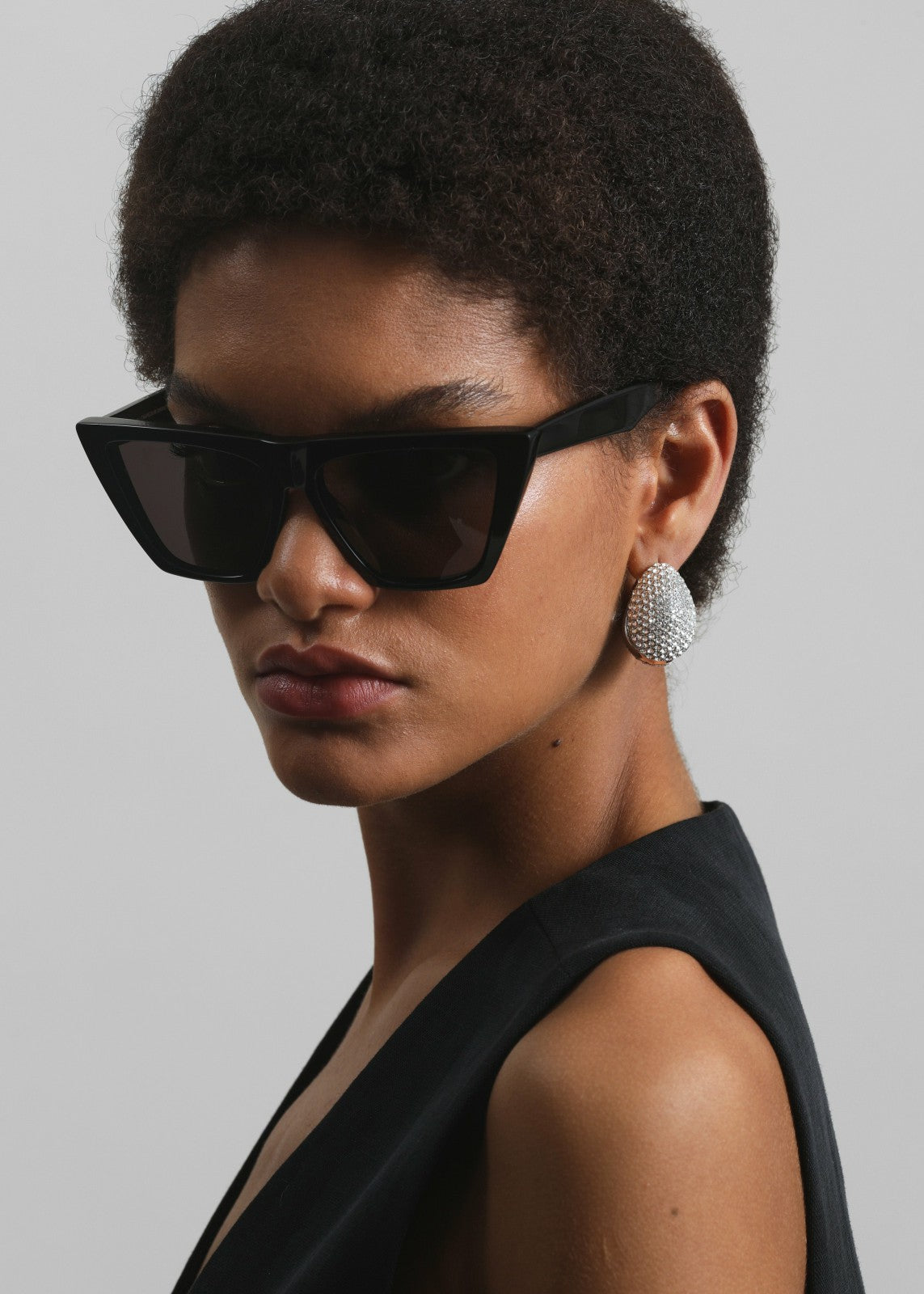 Coperni Crystal-Embellished Creole Logo Earrings Silver - Women