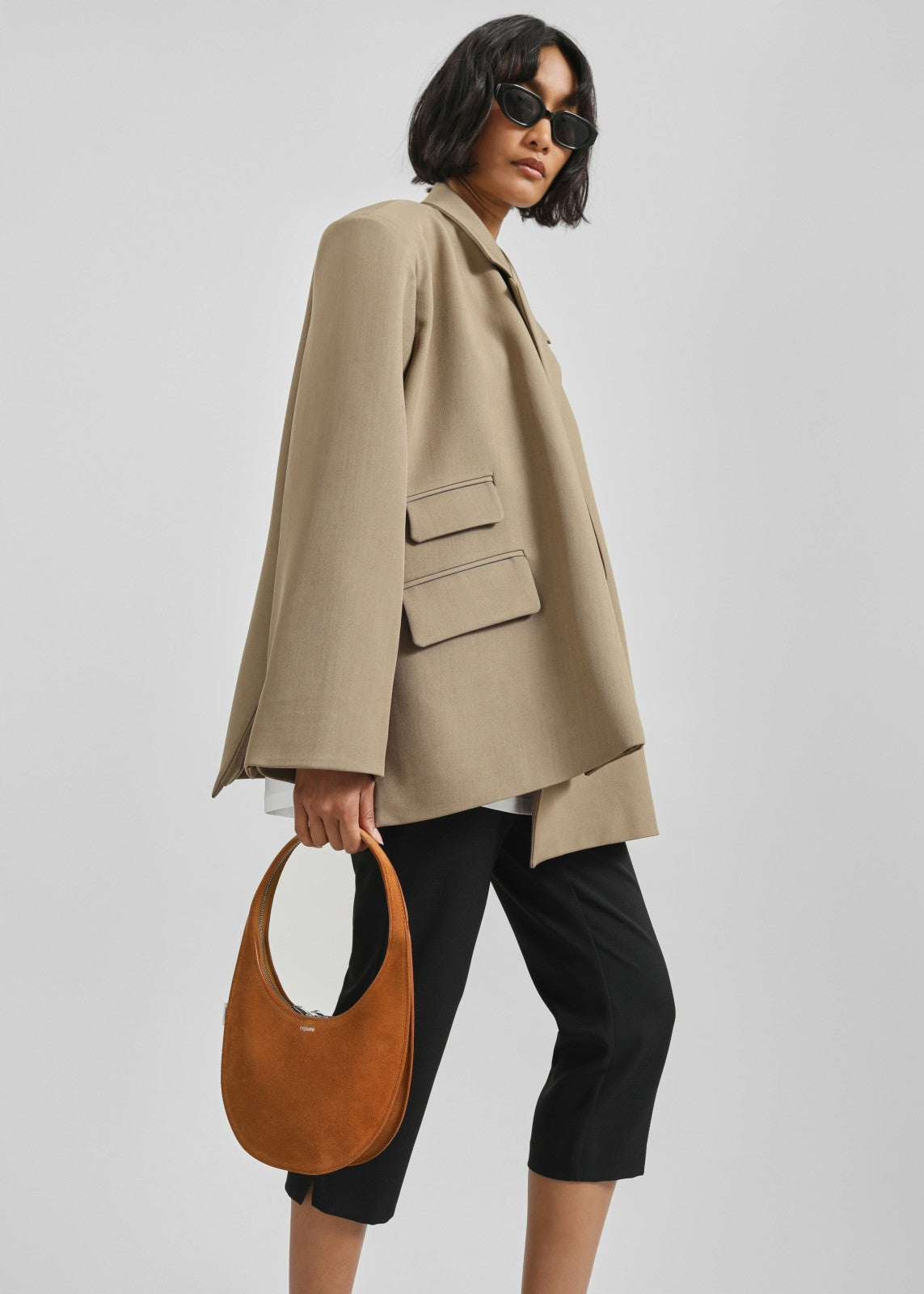 Coperni Suede Double Gusset Swipe Bag Brown - Women
