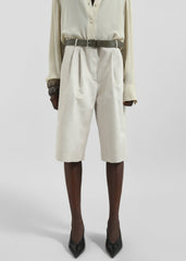 Edale Faux Suede Bermuda Shorts Light Beige - Women