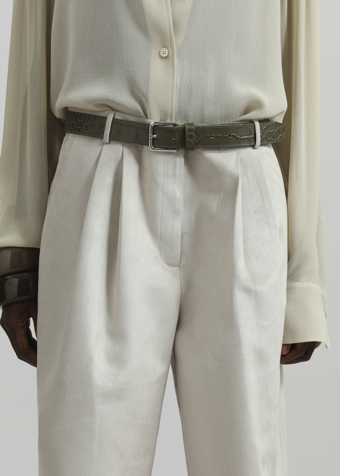 Edale Faux Suede Bermuda Shorts Light Beige - Women