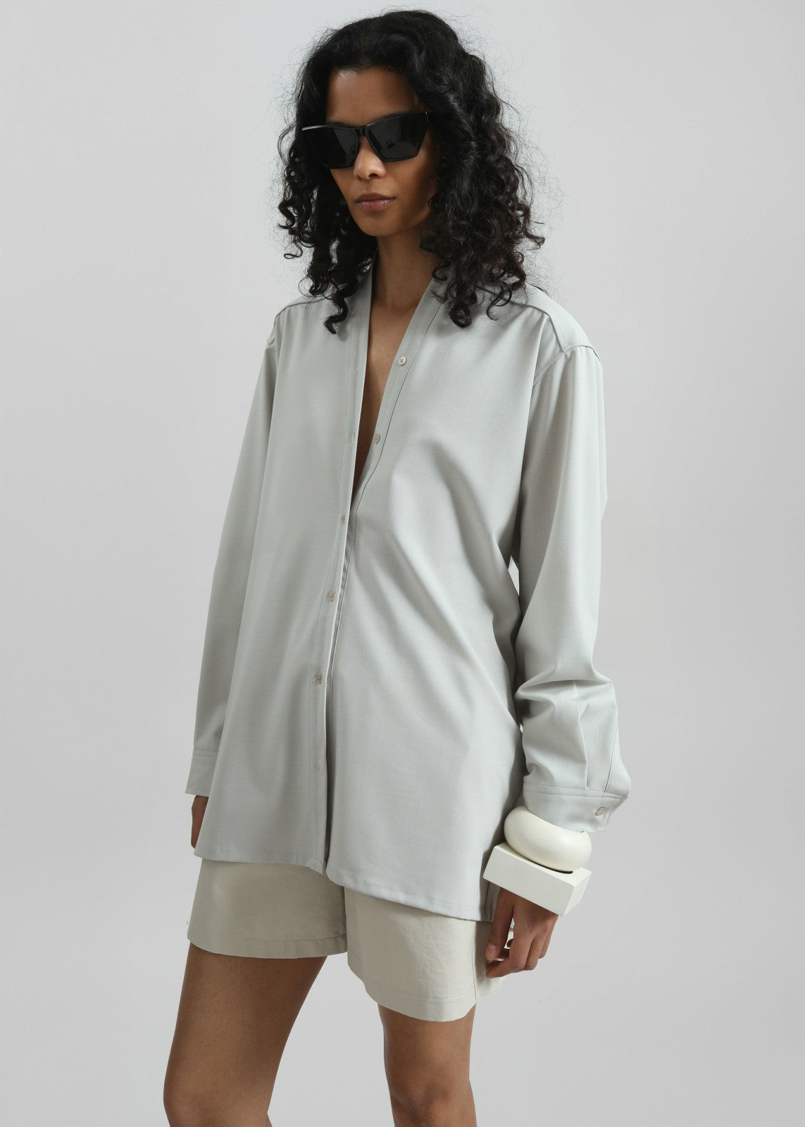 Alven Belted Shirt Stone - Women