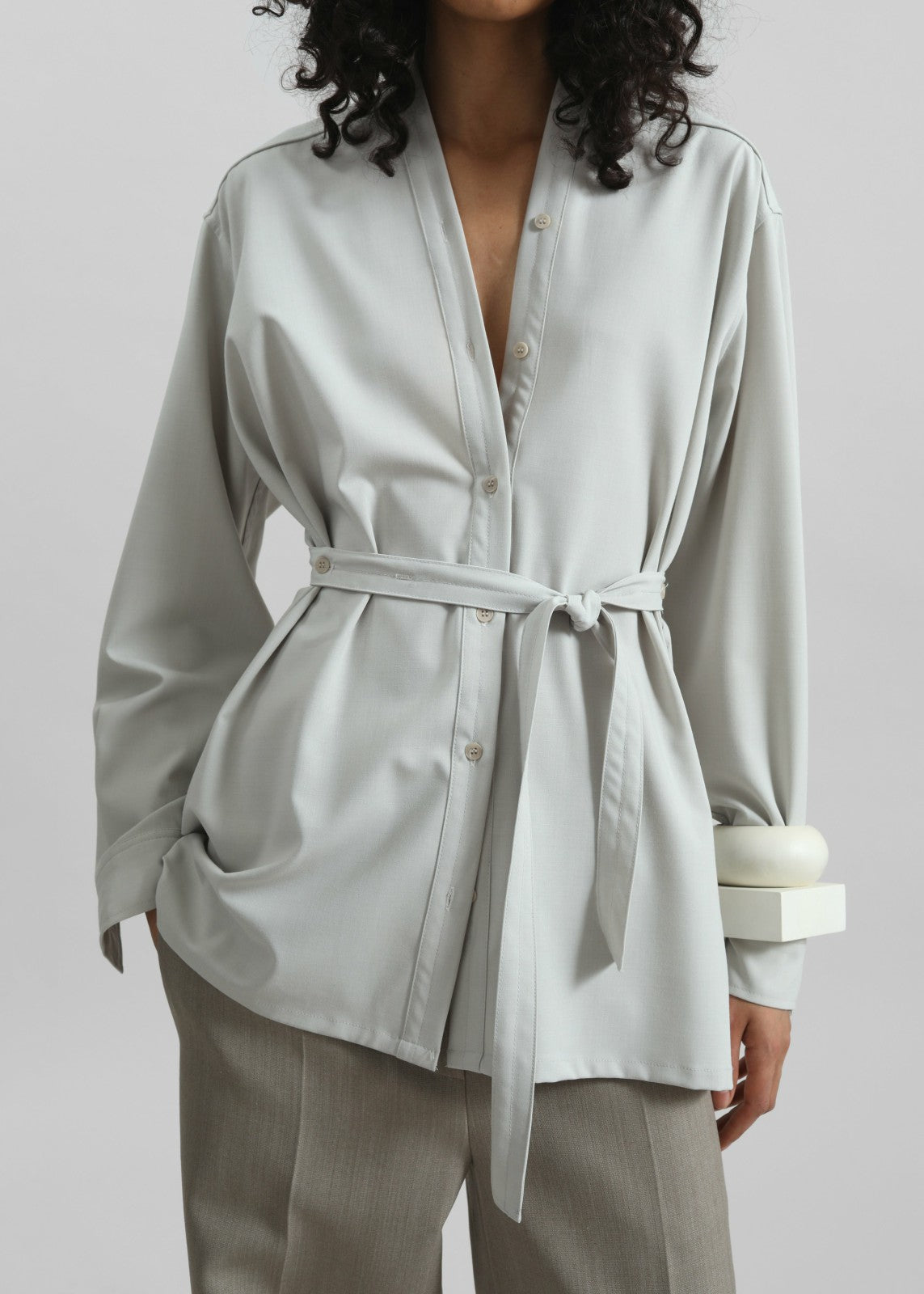 Alven Belted Shirt Stone - Women