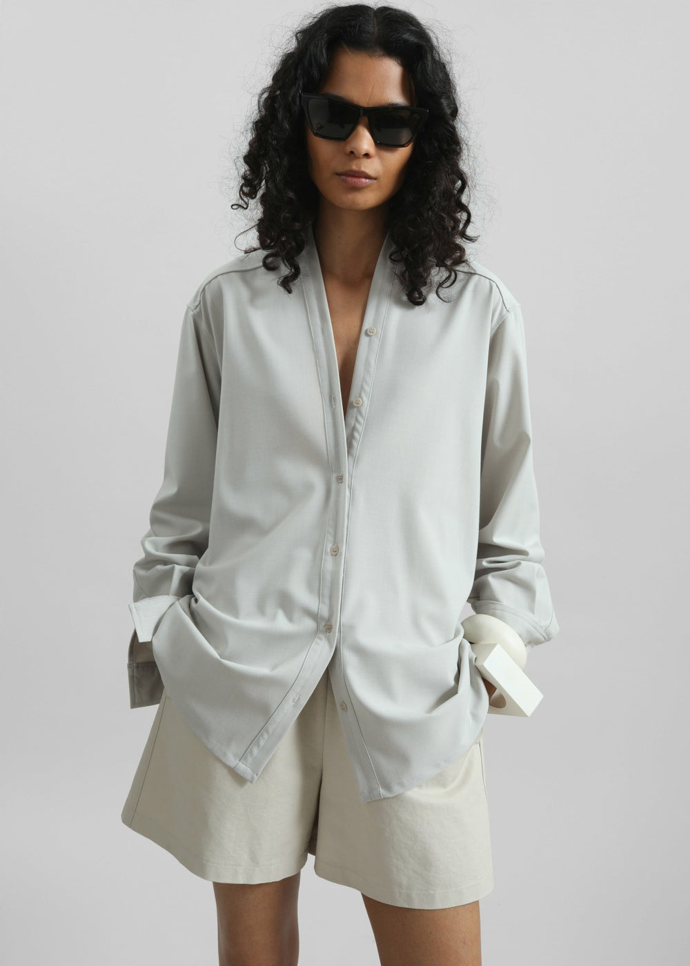 Alven Belted Shirt Stone - Women