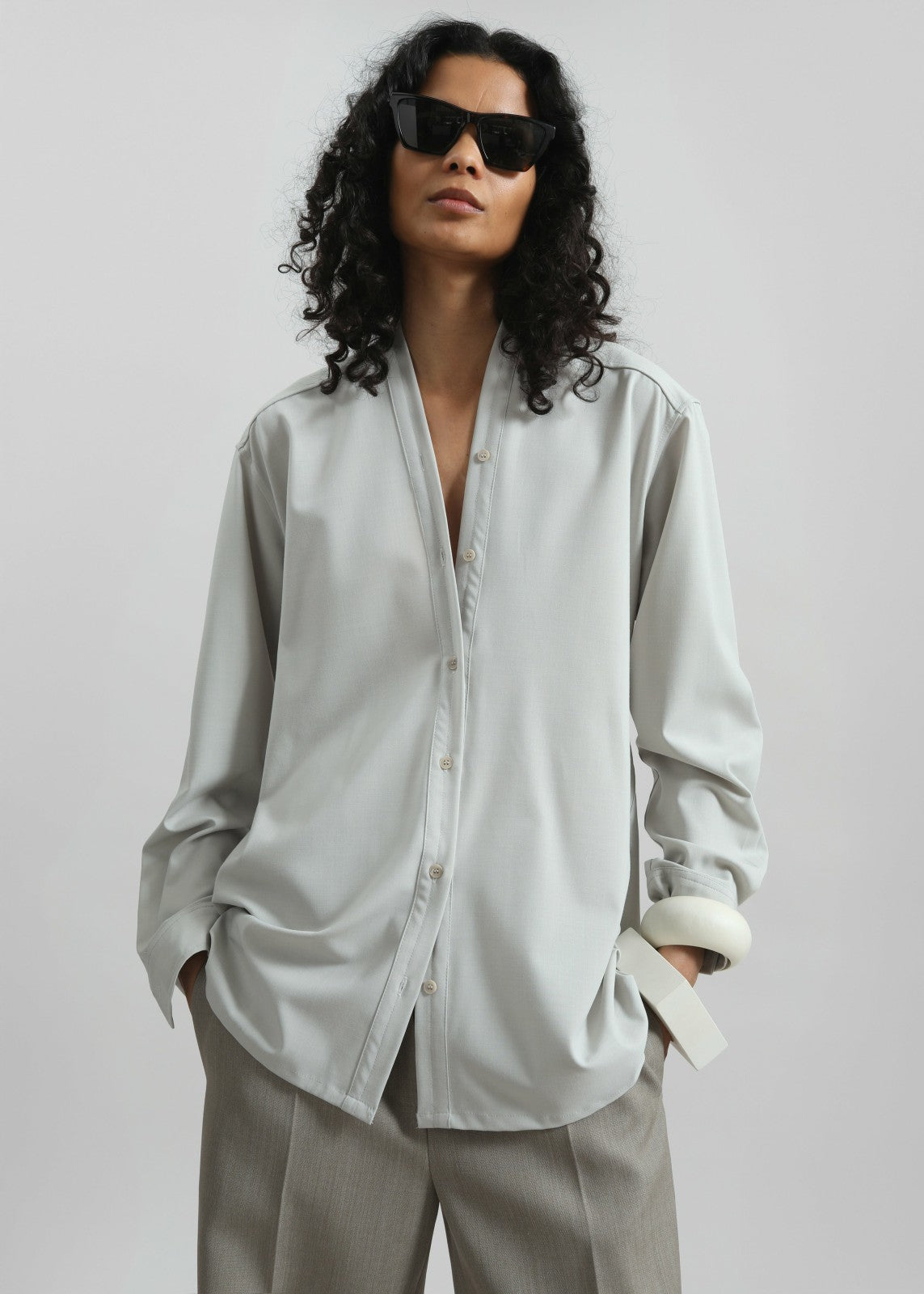 Alven Belted Shirt Stone - Women