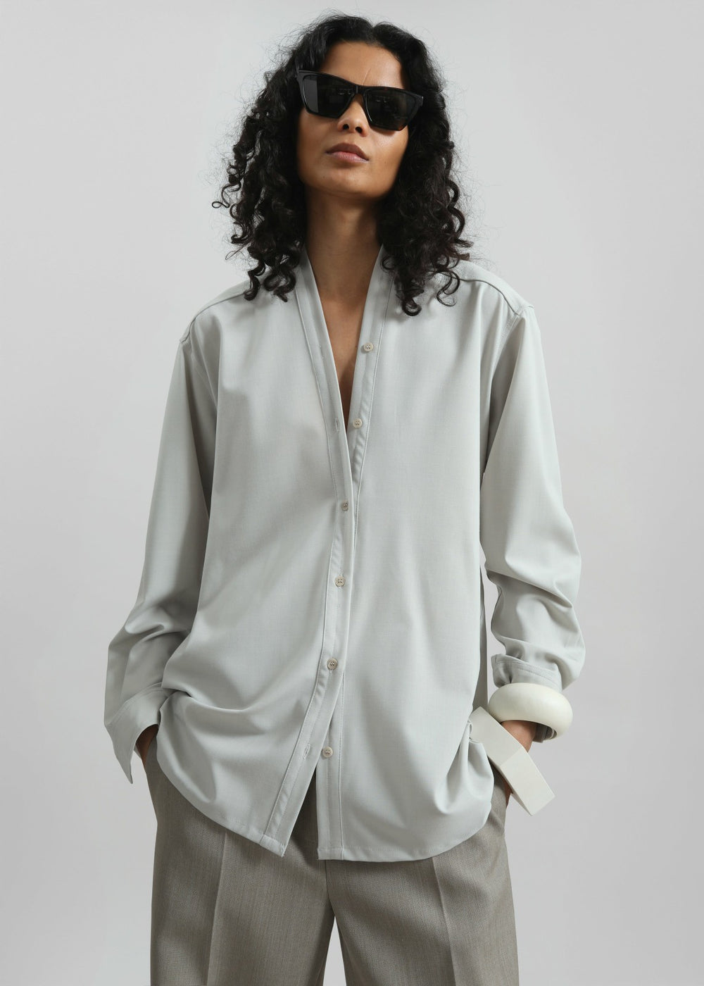 Alven Belted Shirt Stone - Women