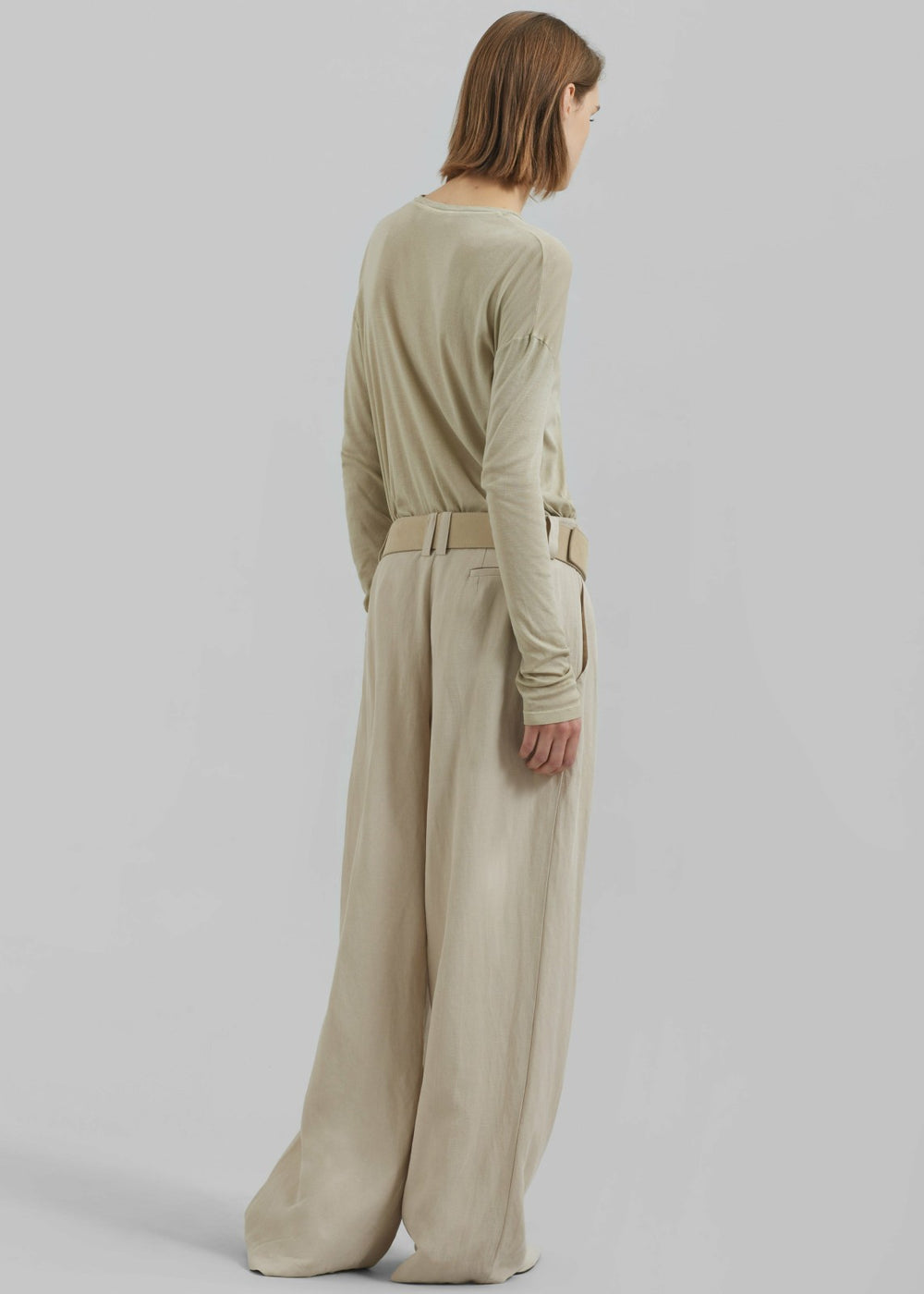 Daytona Pleated Linen Trousers Cement - Women
