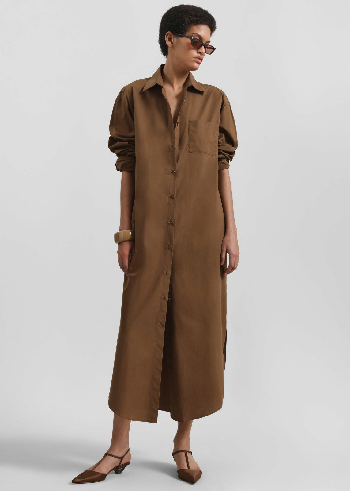 Helena Shirt Dress Brown - Women
