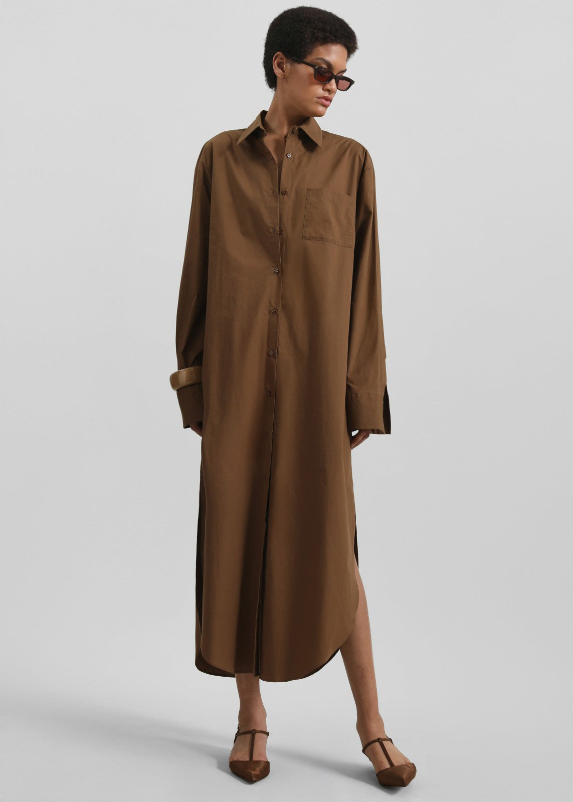 Helena Shirt Dress Brown - Women