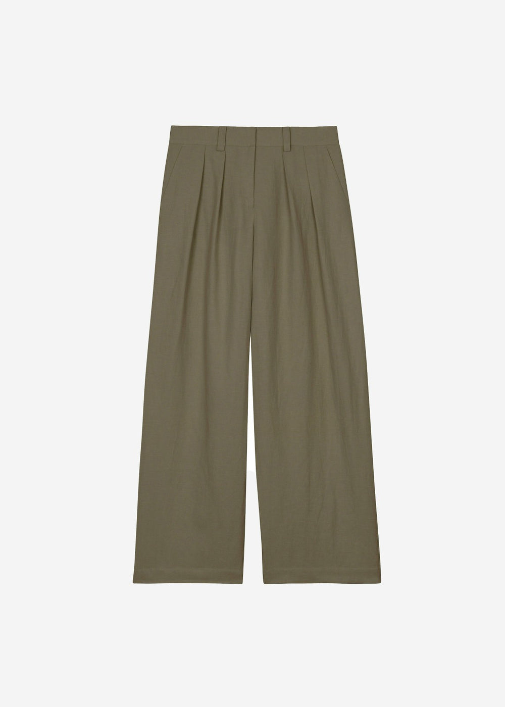 Daytona Pleated Linen Trousers Khaki - Women