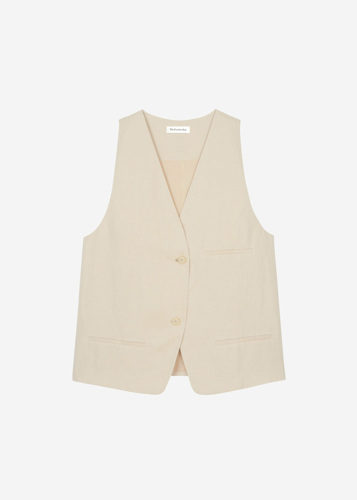 Melrose Linen Vest Cement - Women