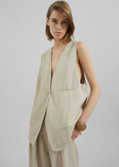 Melrose Linen Vest Cement - Women