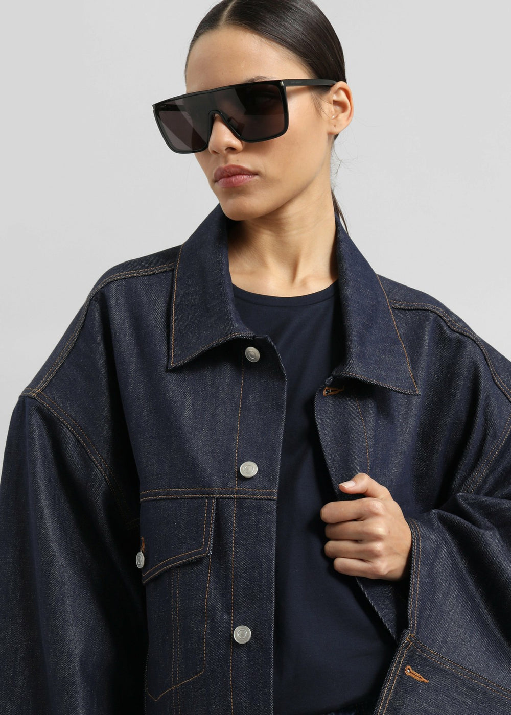 Leros Oversized Denim Jacket Dark Wash - Women