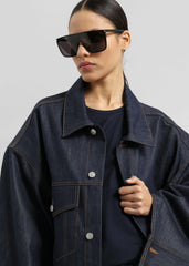 Leros Oversized Denim Jacket Dark Wash - Women