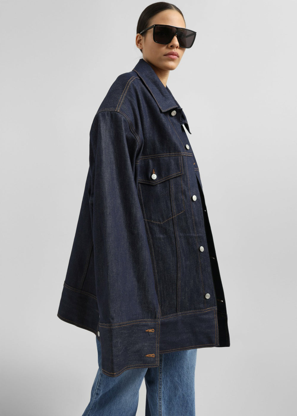 Leros Oversized Denim Jacket Dark Wash - Women