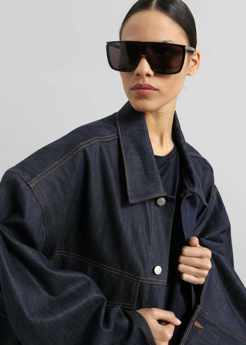 Leros Oversized Denim Jacket Dark Wash - Women