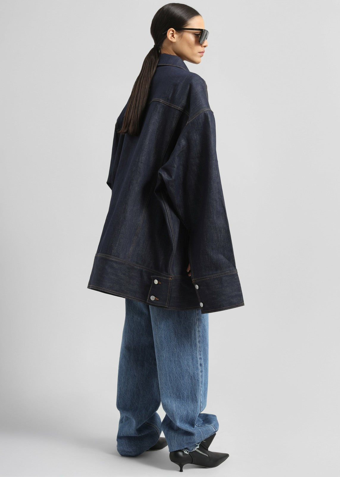 Leros Oversized Denim Jacket Dark Wash - Women