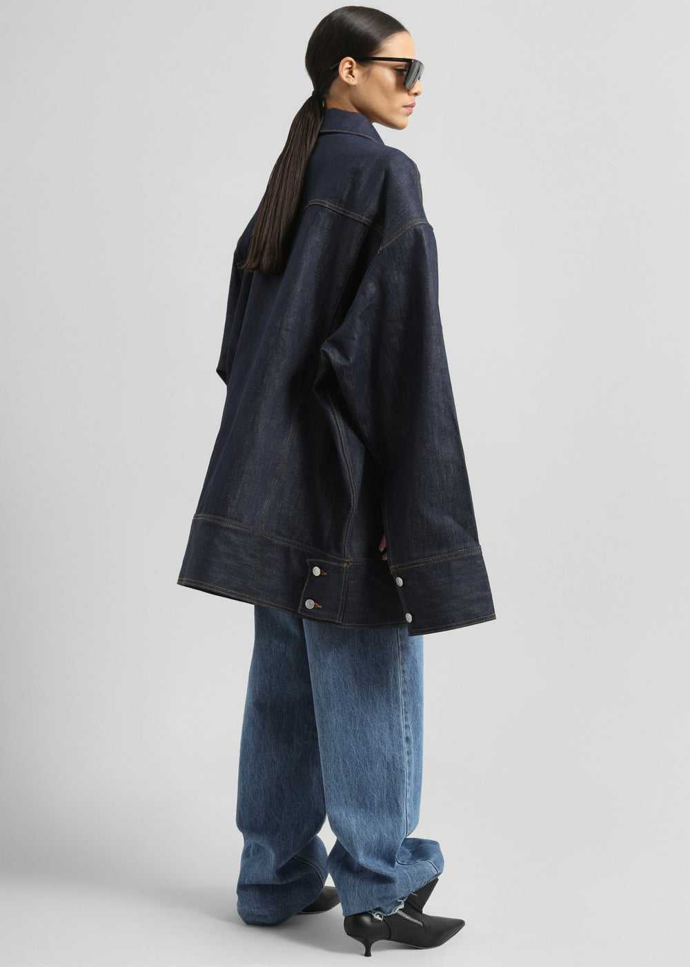 Leros Oversized Denim Jacket Dark Wash - Women