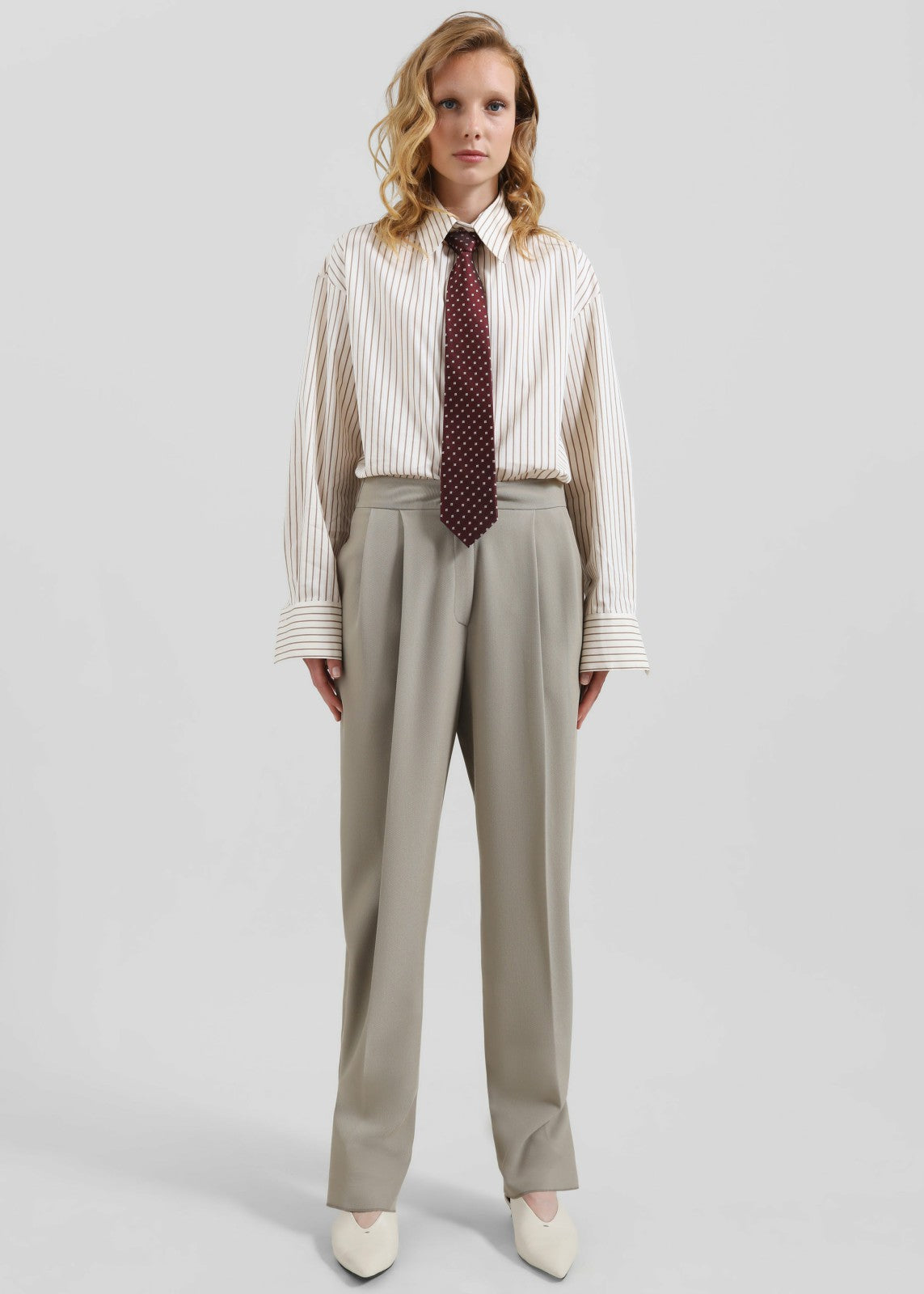 Dina Pleated Trousers Light Taupe - Women