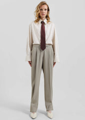Dina Pleated Trousers Light Taupe - Women