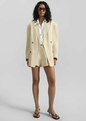 Juvay Double Breasted Blazer Pale Yellow - Women