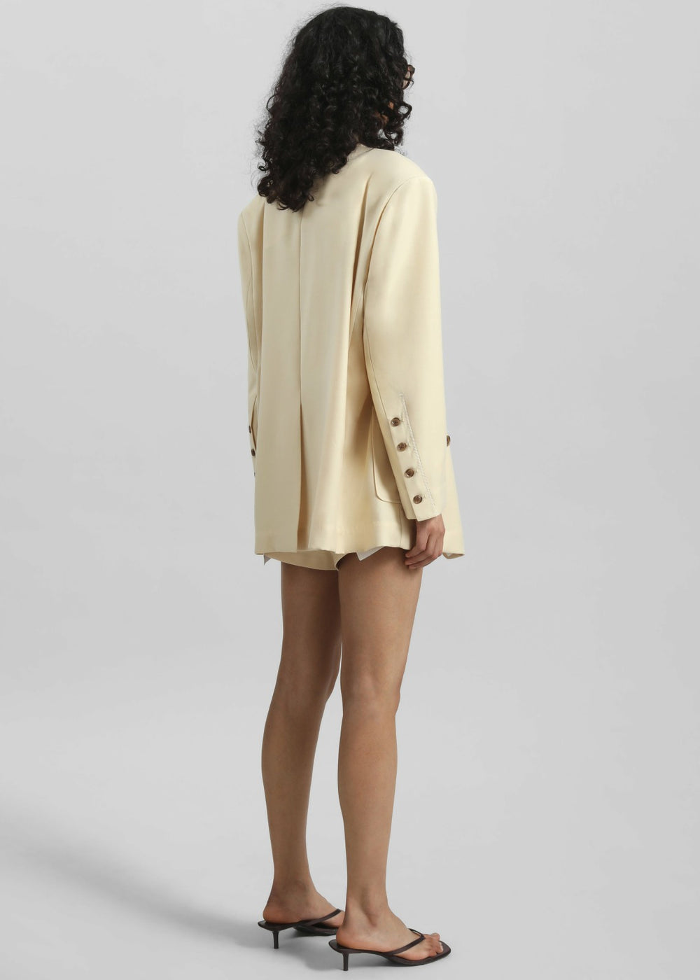 Juvay Double Breasted Blazer Pale Yellow - Women