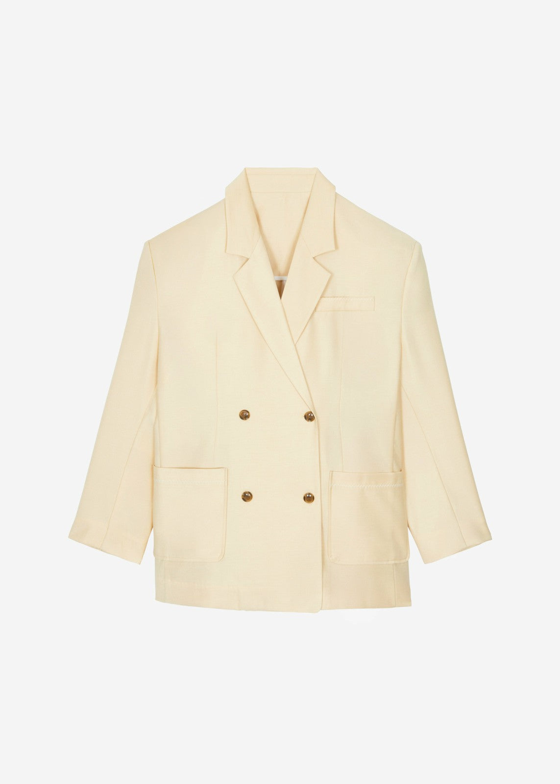 Juvay Double Breasted Blazer Pale Yellow - Women
