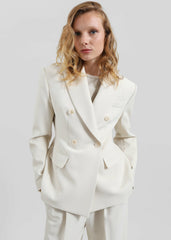 Dina Double Breasted Blazer Cream - Women