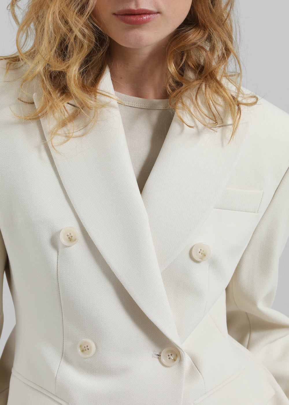 Dina Double Breasted Blazer Cream - Women