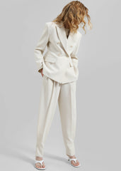 Dina Double Breasted Blazer Cream - Women