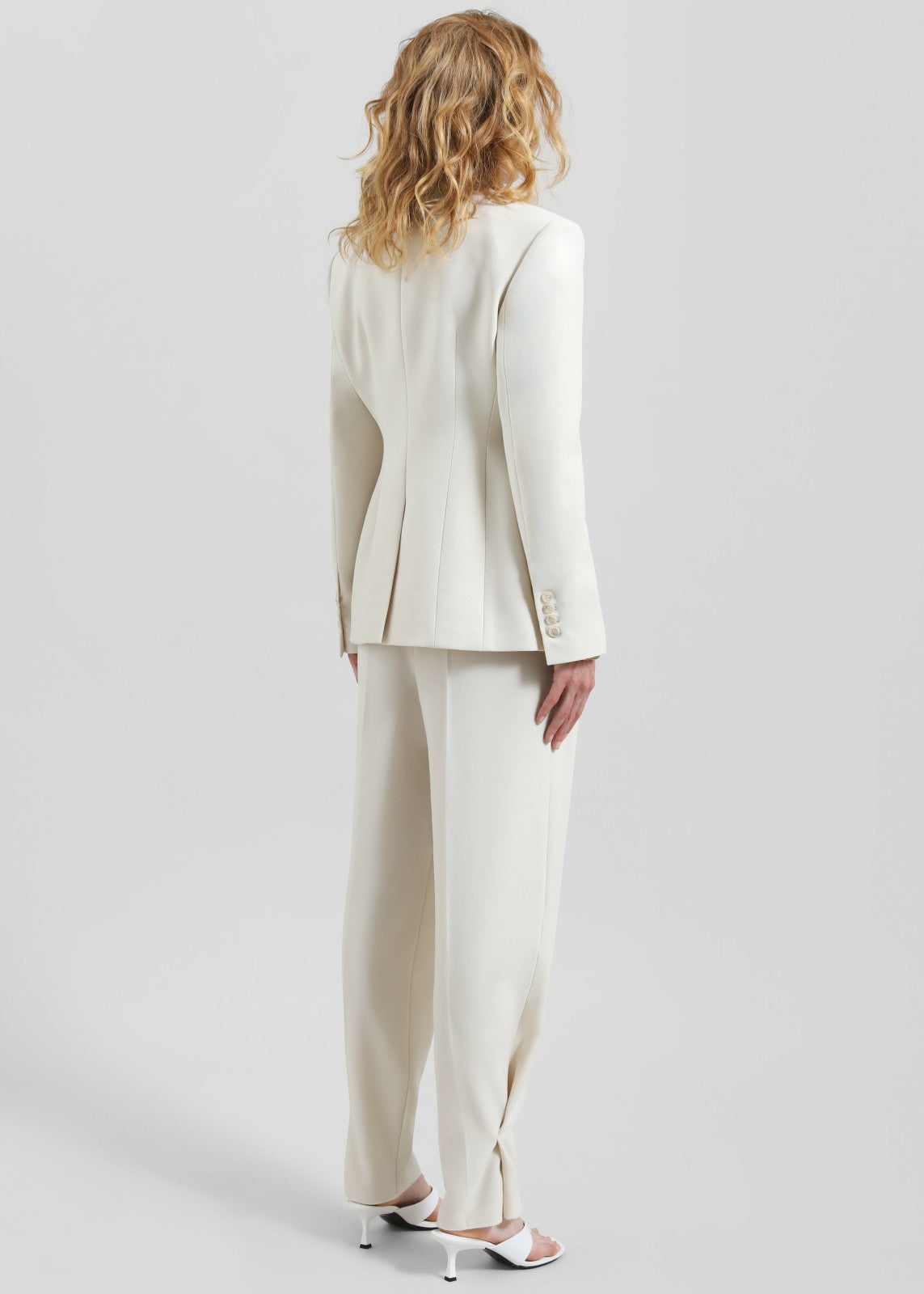 Dina Double Breasted Blazer Cream - Women