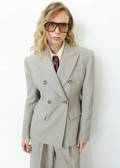 Dina Double Breasted Blazer Light Taupe - Women