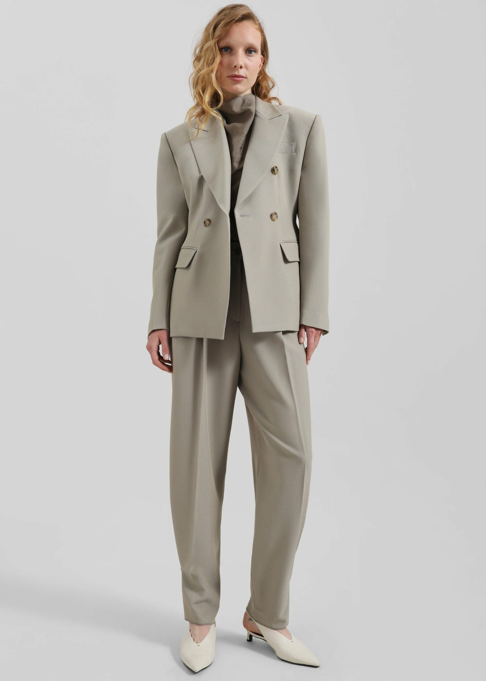 Dina Double Breasted Blazer Light Taupe - Women