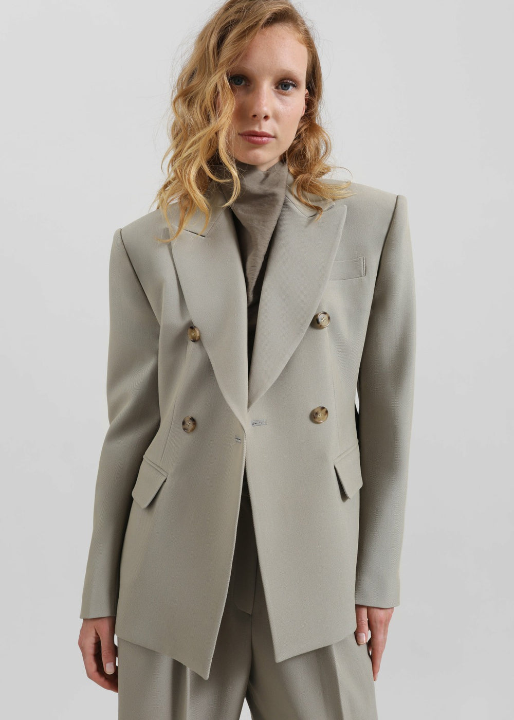 Dina Double Breasted Blazer Light Taupe - Women