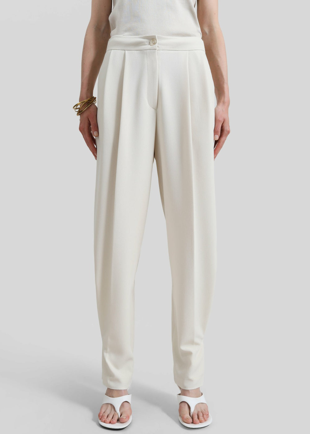 Dina Pleated Trousers Cream - Women