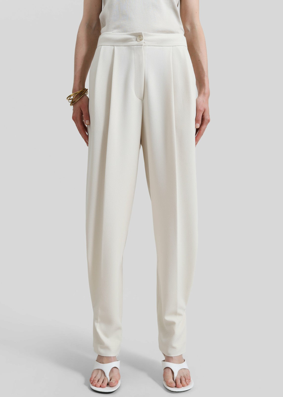 Dina Pleated Trousers Cream - Women