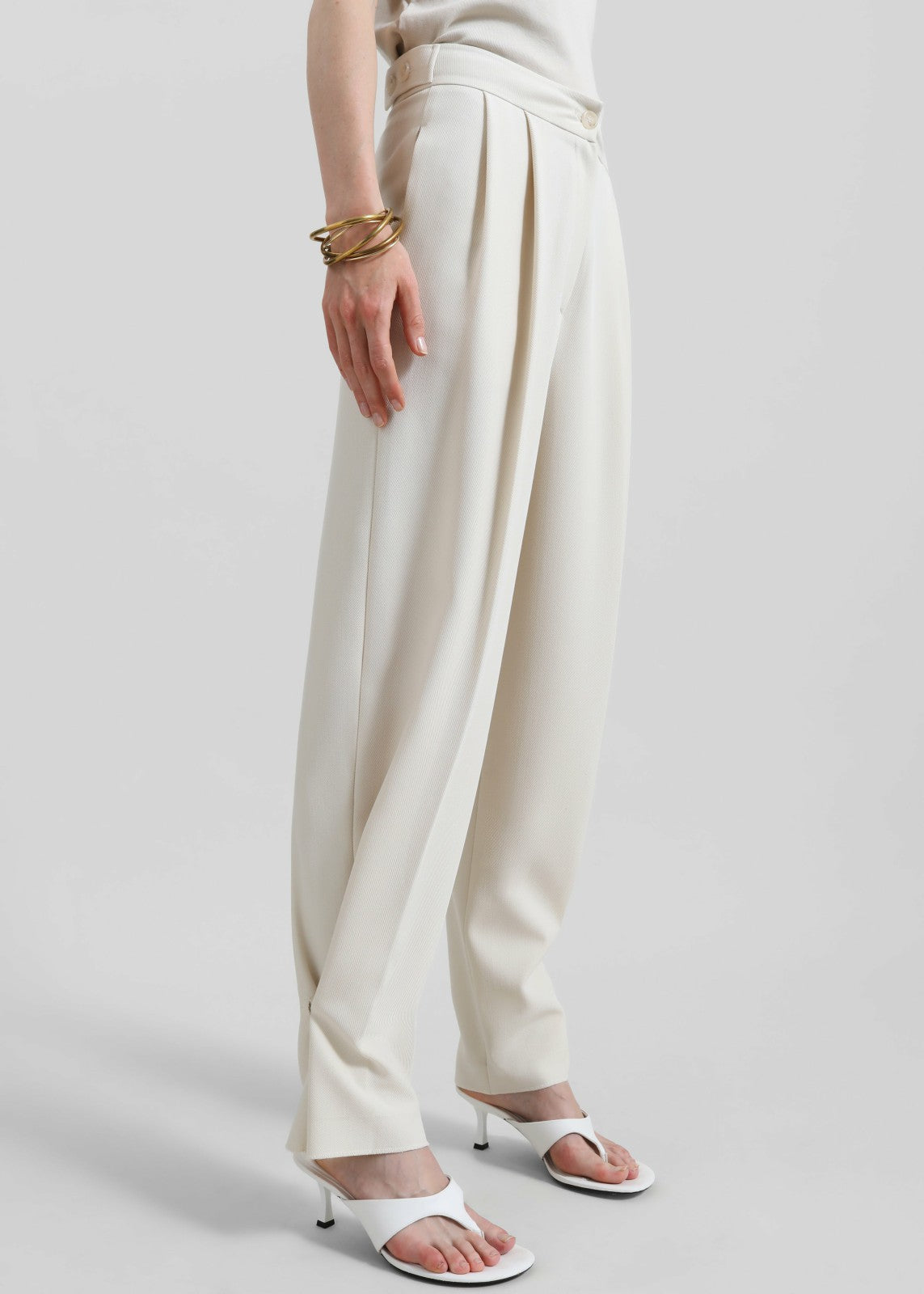 Dina Pleated Trousers Cream - Women