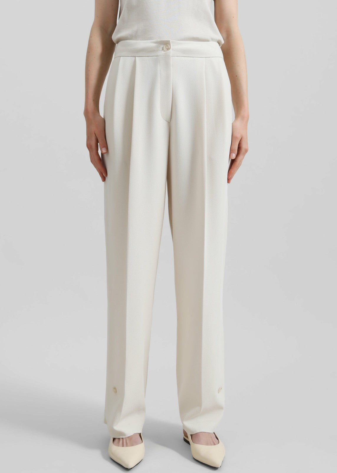Dina Pleated Trousers Cream - Women