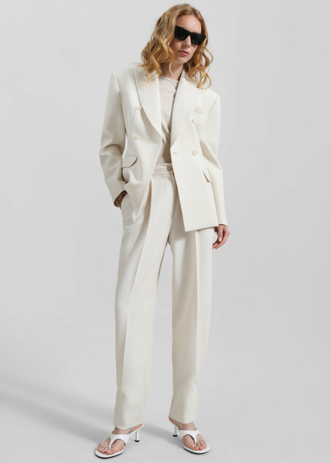 Dina Pleated Trousers Cream - Women