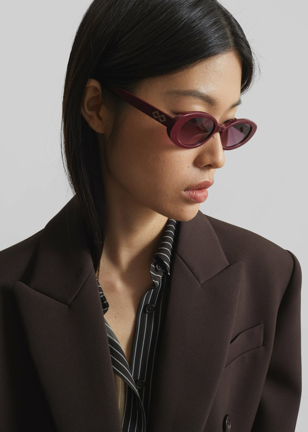 Karen Wazen Olivia Sunglasses Burgundy - Women