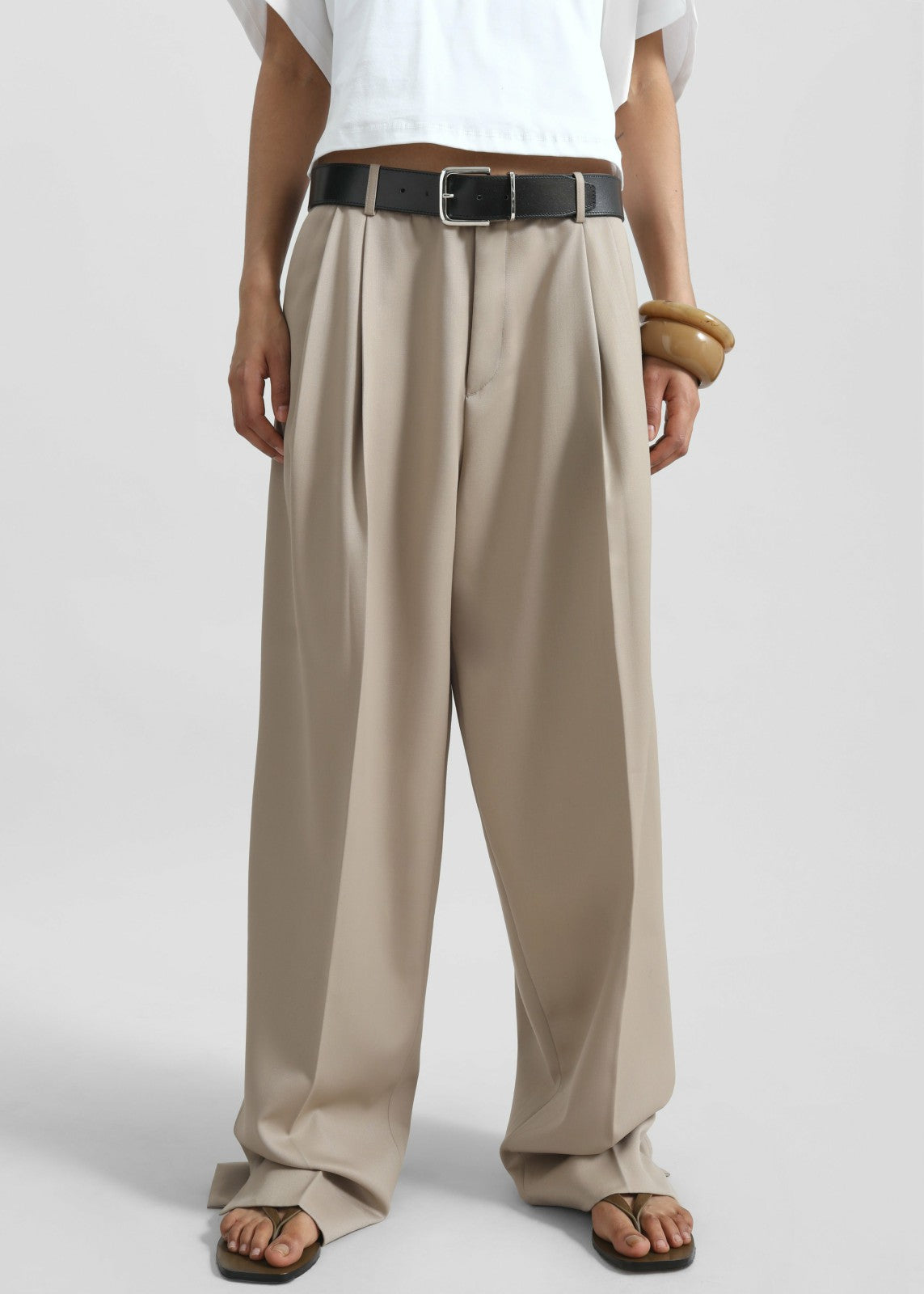 Dunbar Pleated Trousers Taupe - Women