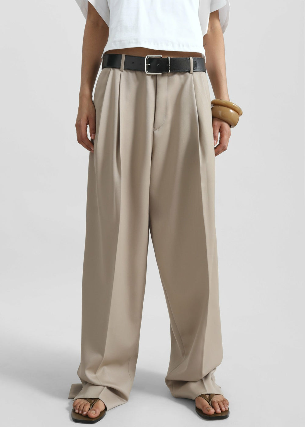 Dunbar Pleated Trousers Taupe - Women
