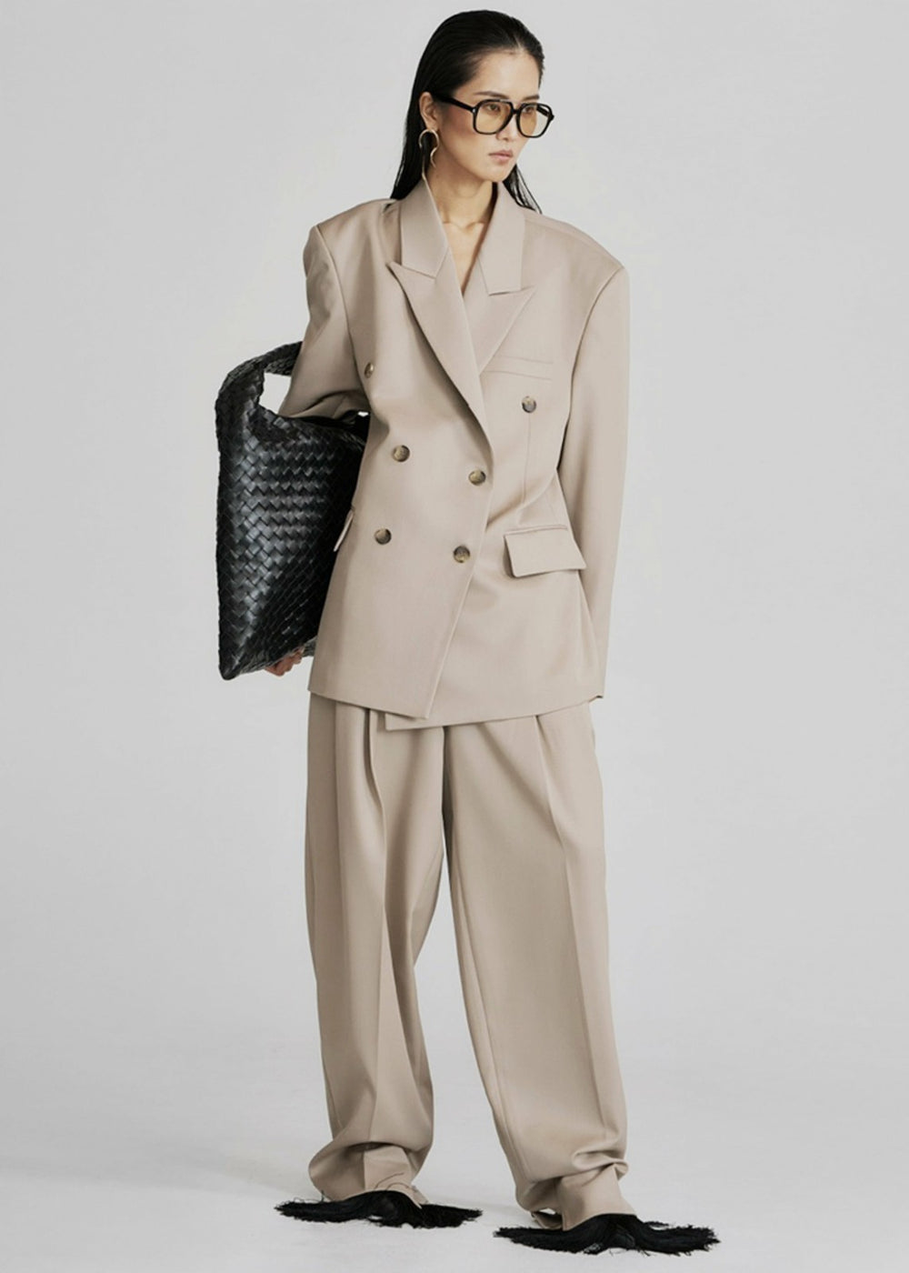 Dunbar Pleated Trousers Taupe - Women