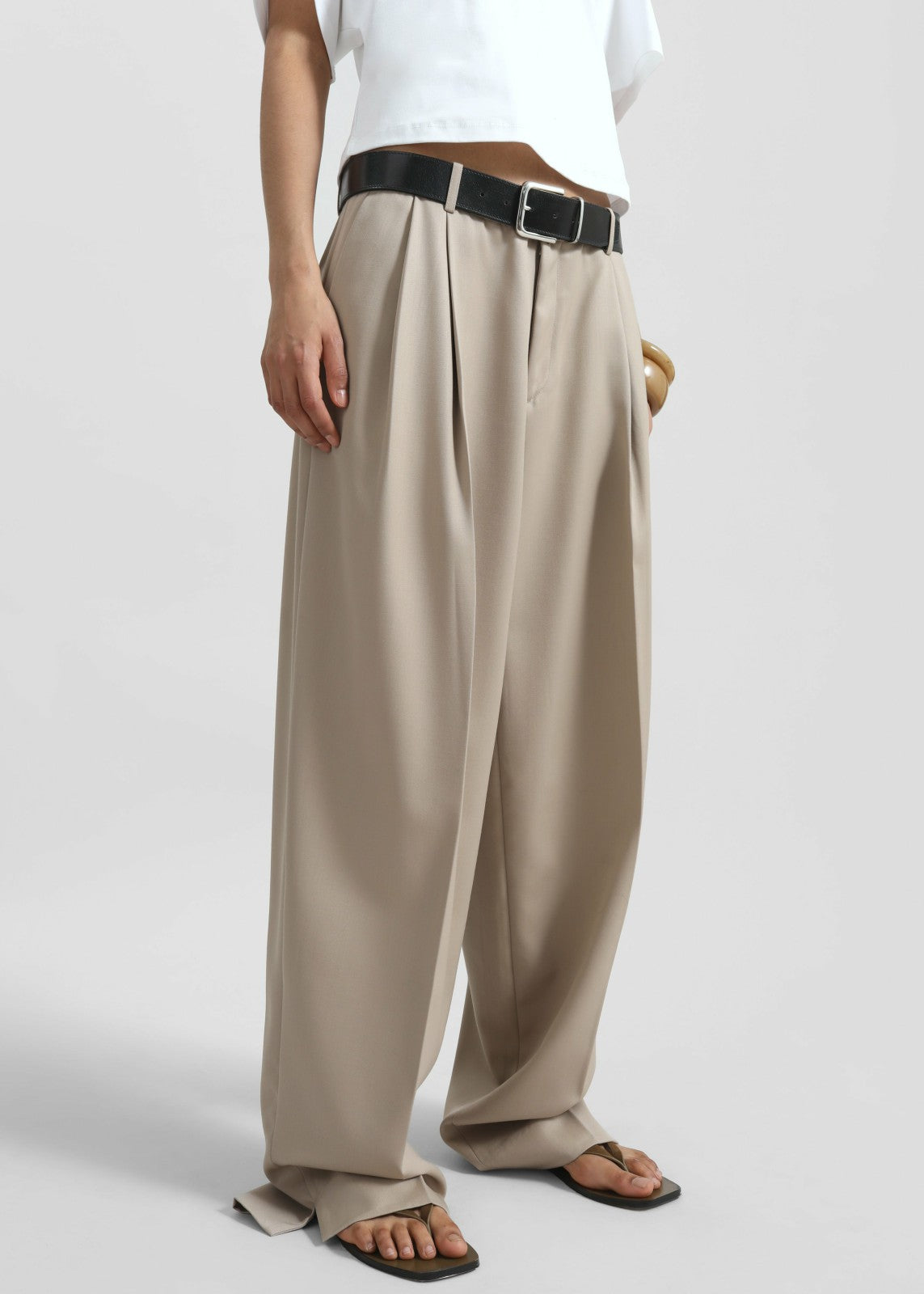 Dunbar Pleated Trousers Taupe - Women
