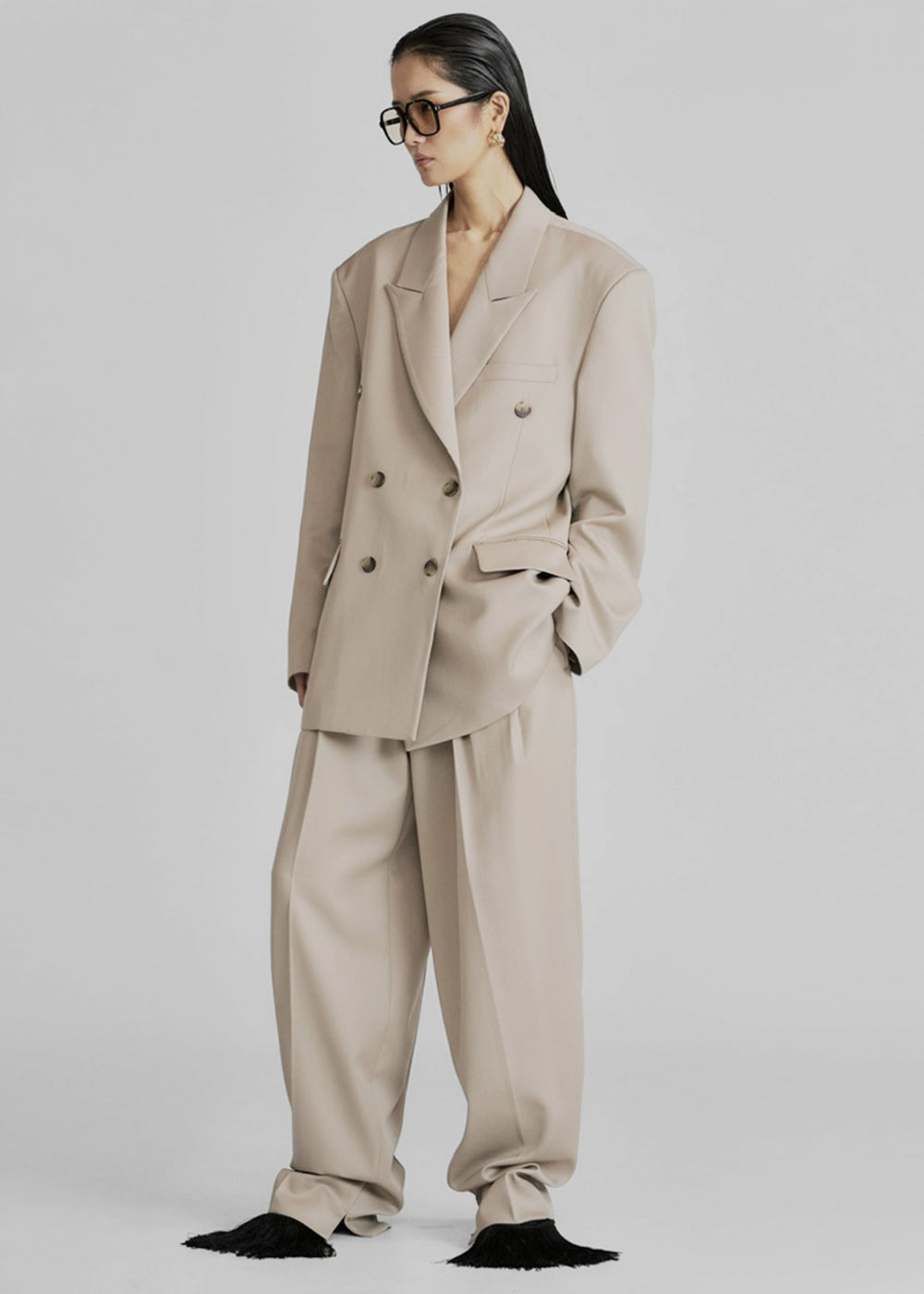 Dunbar Pleated Trousers Taupe - Women