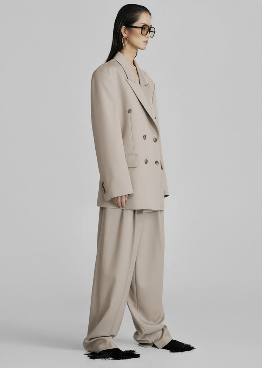 Dunbar Double-Breasted Blazer Taupe - Women