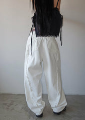 Halgar Frayed Seam Barrel-Leg Jeans White - Women